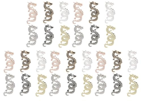 LIFKICH Nail Charm Lightweight and Comfortable Wearing 30 Pcs Dragon Shaped Aluminum Alloy Material Chinese Style Nail Decoration Color for Manicure Suitable for Handicrafts