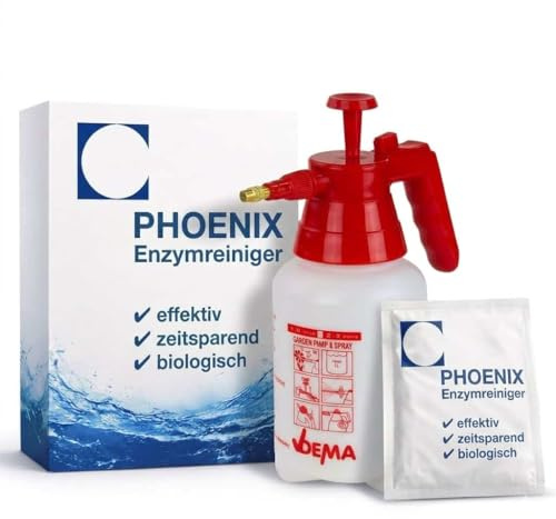 Biological Boat Cleaner – Enzyme Cleaner Granules for boat, yacht, ship & dinghy, against odour, stains & winter storage – not caustic – Phoenix Made in Germany – 1000 g, with Pressure Sprayer
