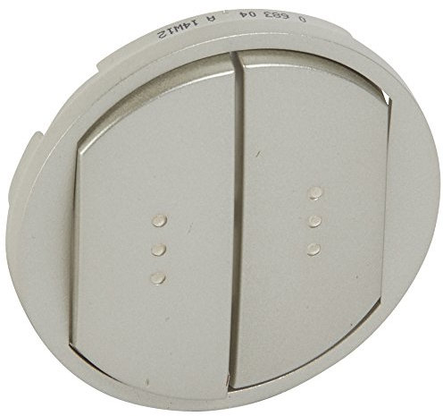 Legrand 068304 Enjoliveur Large Céliane pour Double Interrupteur, Va-et-vient ou Poussoir avec Voyant, Finition Titane, Lot de 10