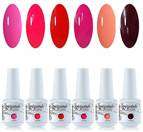 Vishine 6pcs Gelplish UV LED Gel Nail Polish Nail Soak Off Manicure Mix Colour kits 8ml #C001
