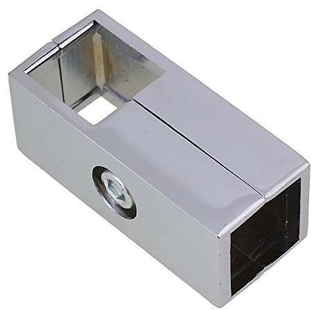 BQLZR Argento lega di alluminio 2 vie tubo quadrato connettore vestiti indumento tubo ferroviario raccordo per tubo 25mm