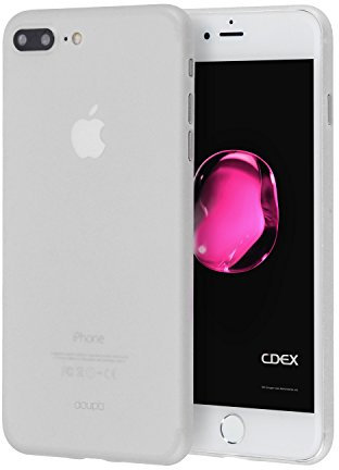 doupi UltraSlim Funda para iPhone 8 Plus / 7 Plus (5,5 Pulgadas), Finamente Estera Ligero Estuche Protección, Blanco