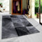 SIMPEX Kurzflor Teppich, Kariert Design, Teppich Schwarz, 80 x 150 cm, Teppich modernen Stil, Teppich Wohnzimmer