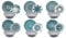 Excelsa - Vajilla de 18 Piezas de Porcelana, Color Azul/Gris, Modelo Mandala