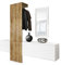 Vladon Garderobe Wandgarderobe Carlton Set 1, Made in Germany, Korpus in Weiß matt/Paneel in Eiche Ribbeck