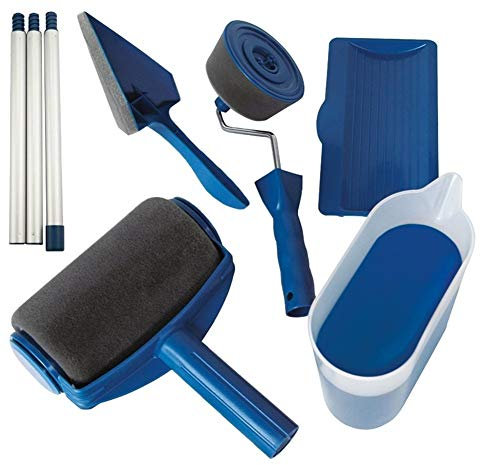 TEMPO DI SALDI Rullo Pittura Con Serbatoio Anti Gocciolamento Ricaricabile E Manico Allungabile, Serbatoio circa 1 litro, larghezza del rullo è circa 15 cm, Plastica