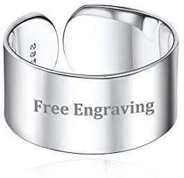 ChicSilver 10mm Breit verstellbare Ringe 925 Sterling Silver Schmuck Damen Ring mit Geschenkebox für Frauen und Mädchen Mutter