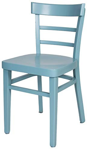 Erides - Küchenstuhl Laura Esstischstuhl Esszimmerstuhl in 7 bunten Farben, Robuste Struktur aus Buchenholz, bunt lackiert und Sitzfläche aus Holz (Türkis)