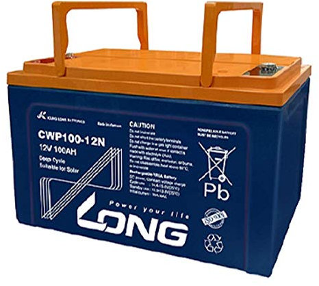 1x AGM 12V 100Ah Blei-Akku Kung Long CWP100-12N deep cycle zyklenfest Solar Anwendung Design Life 10-12 Jahre