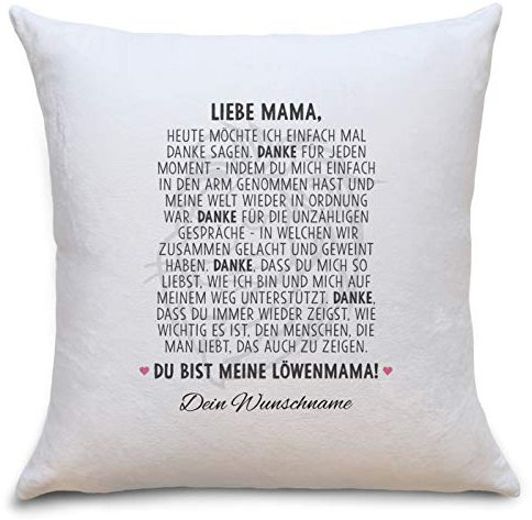 OWLBOOK® Personalisierte Geschenke für Mama zum Geburtstag | Geburtstagsgeschenk Kissen | Löwenmama Kissen Personalisiert