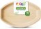 FOOGO Green 10 Bandejas Desechables de Hoja de Palma, Ovaladas Grandes 35x25 cm, Pizza, Entrantes, Canapés, Charcutería, Resistentes Como las Bandejas de Madera para Comida Caliente y Aperitivos