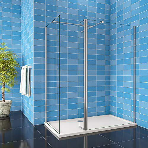900x1900mm Xinyang Walk in Wetroom Shower Enclosure 8mm Easy Clean Glass Screen Panel with 300mm Flipper Panel and 800mm End Panel
