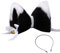 Dodheah Serre-tête oreilles de chat pour cosplay - Accessoire de cheveux pour femmes et filles, noir/blanc, taille unique