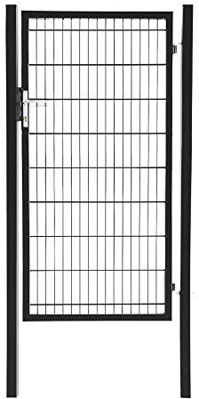 Gartentür Grün Anthrazit Gartentor Zauntür Metall Hoftür Gartenpforte Gartenzaun, Farbe:Anthrazit, Höhe:1 x 2m