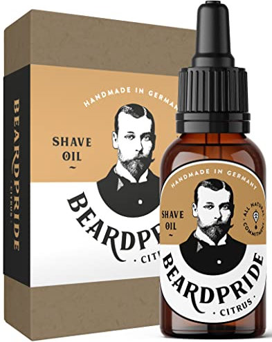 BEARDPRIDE Rasieröl Männer I hautpflegendes Rasieröl Herren Rasur I Shaving Oil Citrus I Rasierpflege Öl für die gepflegte Rasur für Männer I 100% naturreine Öle I 30ml