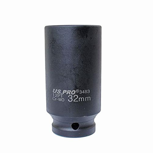US PRO Tools 32mm 1/2 dr 12 Point Deep Hub Nut Socket, Gearbox etc 3483
