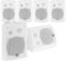 Power Dynamics Wall Mounted Bluetooth Speaker System, 6x DS50A Active & Passive White Speakers with Amplifiers, Ideal for Offices, Restaurants, Shops & Commercial Background Music Solutions
