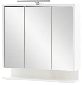 Schildmeyer Spiegelschrank mit Regal Carlos 149541, weiß Glanz,