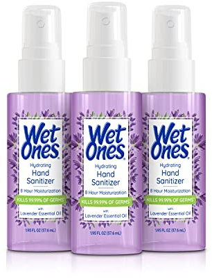 Wet Ones Hand Sanitizer Spray Travel Size, Lavender, 1.95 Fl Oz (3 Pack)