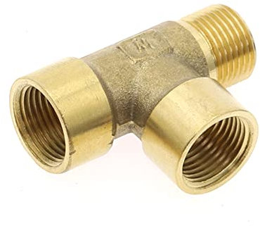 ezqnirk 1PCS Pneumatic Plumbing Brass Pipe Fitting BSP Tee Type Copper Fittings Adapter,1/2,FFM