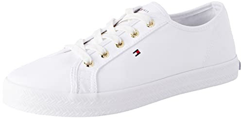 Tommy Hilfiger Mujer Vulcanized Sneaker Essential Nautical Zapatillas, Blanco (White), 36 EU