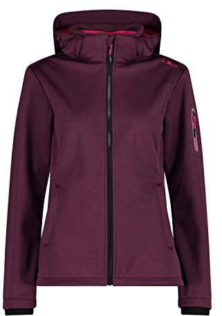CMP - Melange-Softshelljacke für Damen mit abnehmbarer Kapuze, Amaranth Mel.-Fuchsia, D44