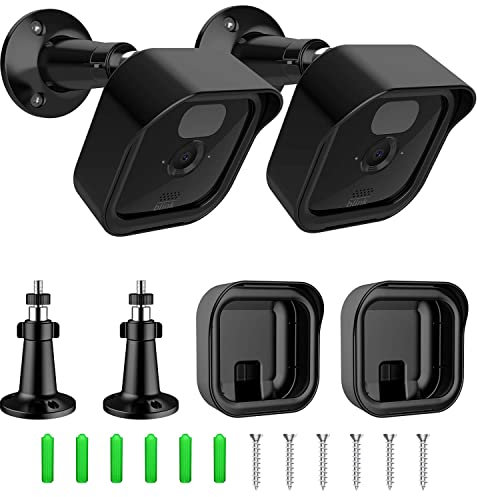 Blink Outdoor Camera Mount, 360°Adjustable Weatherproof Wall Mount Protective Cover Case Housing for Blink Outdoor 3rd Generation Security Cameras, Blink Accessories for Home Security- Black(2 Pack)