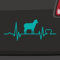 Generisch Herzschlag Schaf Aufkleber Sticker Liebe Bauernhof Gors Sheep Herz Wolle 28x11cm Farbe: Türkis