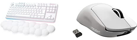 Logitech G G715 Wireless Mechanical Gaming Keyboard - White Mist & PRO X SUPERLIGHT Wireless Gaming Mouse - White
