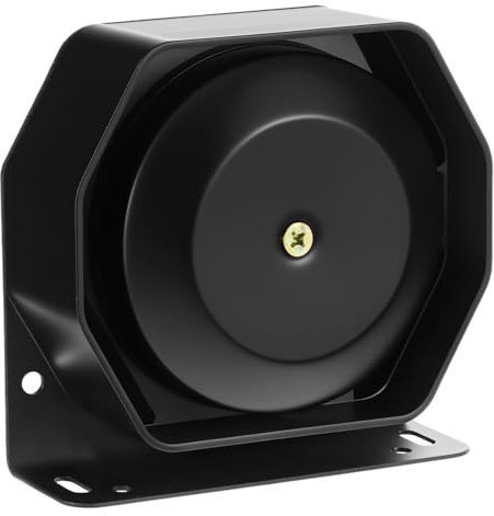 QWORK 200W Sirene Horn Lautsprecher, Ultra Slim Octagon Compact Flat Speaker,130dB Auto Police Sirene, für Polizeiauto, Krankenwagen, Feuer, Ingenieurfahrzeuge, 1 Packung
