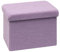 Bonlife Ottoman Seat with Storage,Folding Small Footstool for Living Room,Cube Toy Chest Box,Foot Rest,Sherpa Fabric,Purple,42x32x32cm