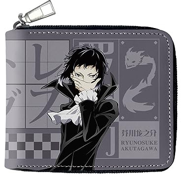 Xinchangda Bungo Stray Dogs Geldbörse 3D-Druck PU-Leder Anime Nakahara Chuuya Brieftaschen, Cartoon Dazai Osamu Geldbörse für Teenager Fans