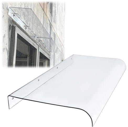 Vordach für Haustür Transparent Polycarbonat Haustürvordach Balkon Überdachung Pultbogenvordach Fenster Markisen 40cm 50cm 70cm 90cm 100cm 110cm 120cm 140cm (Size : 50x400cm)