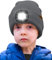ATNKE Kids LED Beleuchtete Mütze mit Licht,Wiederaufladbare USB 4 LED Laufmütze Extrem Heller Lampe Winter Warme Stricken Mütze Großartig Geschenke für Jungen und Mädchen/Noble Gray