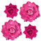Topbuti Lot de 4 pinces à cheveux en forme de rose en tissu pour femme, fille, mariage, fête, fête des mères (rose vif)