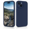 CALOOP Slim-Fit for iPhone 15 Case,Skin Soft Liquid Silicone,Sturdy Hard Frame Shockproof Cover with Anti-Scratch Microfiber Lining,Full Protection for Screen and Lens,6.1 inch (Navy Blue)