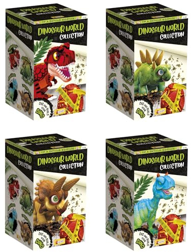 LISCIANI - I'm a Genius - Sammlung Welt der Dinosaurier - Dinosaurier zum Bauen für Kinder ab 7 Jahren - Brechen Sie das Ei und Bauen Sie den Dinosaurier Zusammen - 4 Überraschungsmodelle zum Sammeln
