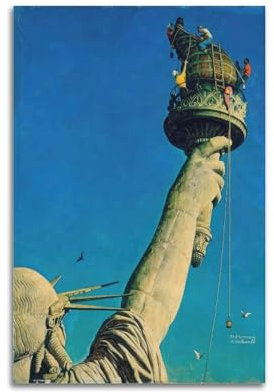 Norman Rockwell (Working on The Statue of Liberty) Künstler-Poster, Bild, Druck, Wandkunst, Gemälde, Leinwand, Kunstwerke, Geschenkidee, Raumästhetisch, 30 x 45 cm