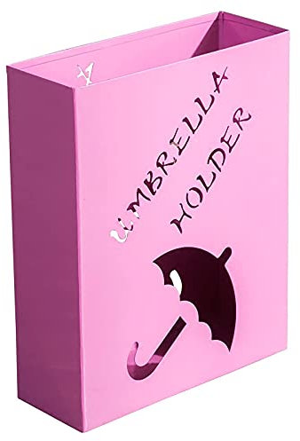 Generico Portaombrelli Portaombrelli Portaombrelli Rettangolare, Portaombrelli in Metallo per Ingresso Home Office, 33×12×41Cm/Rosa