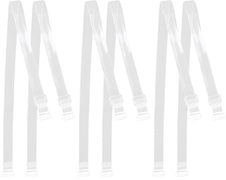 3 Paar transparente BH-Träger, verstellbare BH-Träger, unsichtbare BH-Träger, Silikon-Brustgurte, elastische BH-Träger, BH-Trägerhalter, BH-Zubehör