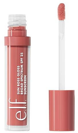 e.l.f. Sun Boss Gloss SPF 25, Pigmentiertes Lipgloss für ein Hochglänzendes Finish, Feuchtigkeitsspendende & Nährende Formel, Vegan & Tierversuchsfrei, Pink-Me Girl