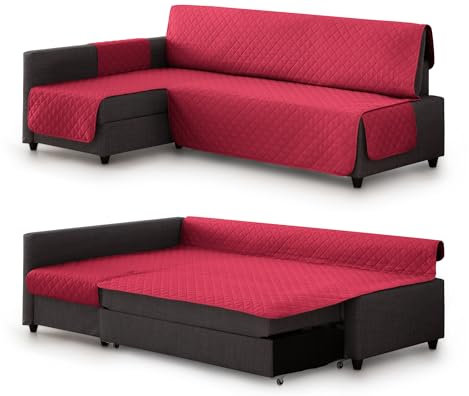 Milica Gepolsterter Bezug kompatibel mit IKEA Friheten Ecksofa | Waschbarer Schutz in elegantem Design | Für Linke oder rechte Chaiselongue geeignet | Für Haustiere und Kinder geeignet | Farbe Rot