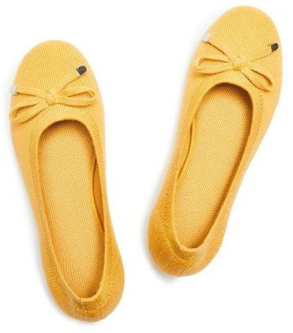 Frank Mully Women's Ballet Flats Slip On Knit Dress Shoes Pumps Shoes Round Toe Yellow