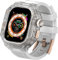 SAAWEE Transparentes Uhrengehäuse, Gummiband, Mod Kit, für Apple Watch Serie 9, 8, 7, 6, 5, 4, SE, Ersatzteil, Sportarmbänder, Uhrengehäuse, Metallkrone, für iWatch Serie 45 mm, 44 mm Zubehör, 49 mm,