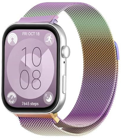 Métal Bracelet Compatible avec Huawei Watch Fit 3 Femme Homme,Magnétique Bracelet de Remplacement en Acier Inoxydable Ajustable pour Huawei Fit 3,Couleur