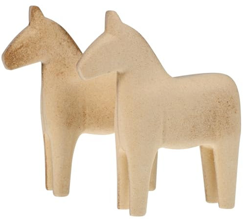 ULDIGI 2pcs Mini Wooden Horse Unfinished Wood Miniature Horse Figure for DIY Painting Craft Desk Decorations Boys and Girls DIY Supplies for Party