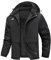 Voqeen Giacca Sci Uomo Giacca Snowboard Impermeabile in Pile Antivento con Cappuccio Staccabile Impermeabile Termico Isolato per Escursionismo, Pesca, Corsa, Divertimento