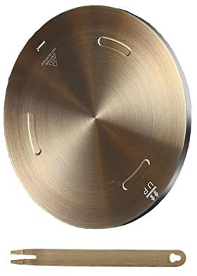 Heat Diffuser Plate, Grourarty Stainless Steel Cooking Induction Adapter Simmer Plate for Electric Gas Glass Cooktop Hob Ring, Induction Cooktop Converter Plate With Handle (24cm)