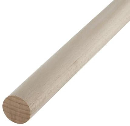 SOTECH Baguette ronde en hêtre lisse Ø30 x 1000 mm Baguette ronde en bois pour le bricolage ou comme portemanteau