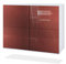 Vladon Kommode Rova V3, Moderner Küchenschrank mit 4 Push-to-Open Türen Weiß matt/Bordeaux Hochglanz (92,5 x 73.5 x 35)